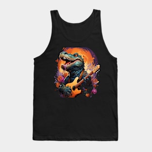 Alligator Playing Guitar Tank Top